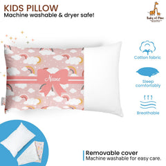 Personalized Pillow For Kids, Super Soft Cotton Kids Cushion - 12 X 18 Inches | Custom Name, For 5 Years Old Kids, Adorable Prints | For Head, Neck Support Baby Pillow - Pillow 13