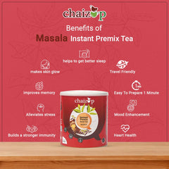 Chaizup Premium 1 Min Instant Masala Tea Premix - 500gm Can, 17.6 Ounce | Just Add Hot Water - Assam Masala Chai Powder | Low Caffeine, No Added Color - Home Like Tea