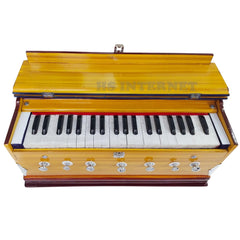 Musical Instrument Harmonium - 7 Stopper, 39 Keys, Double Bellow, 2 Reeds (Bass+ Male), 3.25 Octave | Handmade Instrument