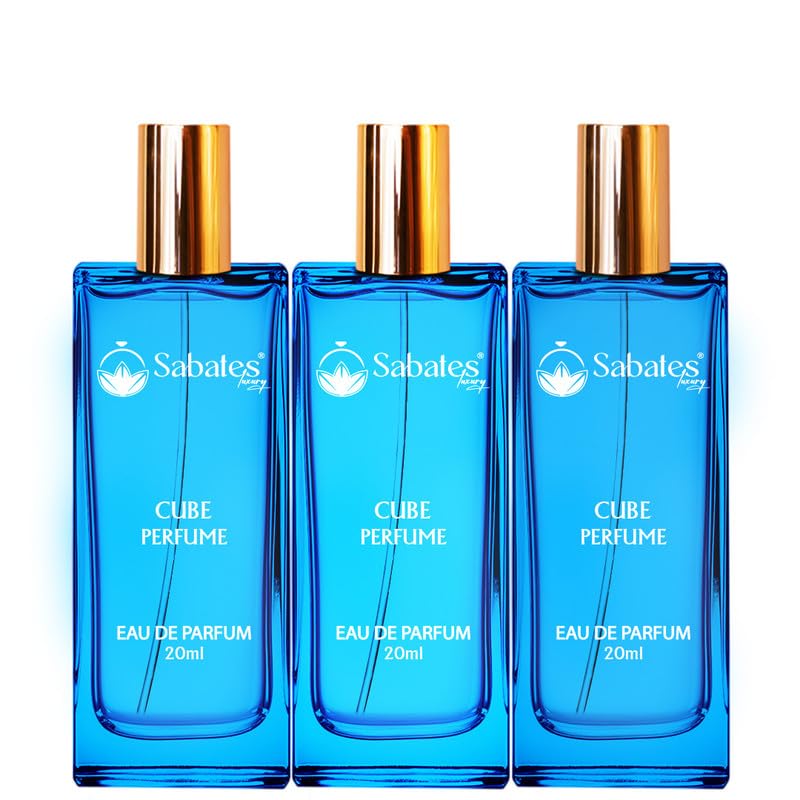 Sabates Cube Eau De Parfum Each 20ml 0.6 Fl.oz. Combo Of 3 | Long Lasting Fragrance For Men Sabates Cube Eau De Parfum Each 20ml 0.6 Fl.oz. Combo Of 3 | Long Lasting Fragrance For Men