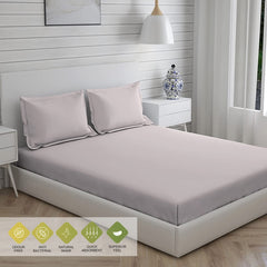 Plain Bedsheet For Single Bed With 1 Pillow Cover | 59 X 87 Inches, Light Grey - Light Weight & Breathable, All Season Comfort Single Bedsheet