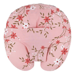 Feeding Pillow For New Born Baby, 5 In 1 Multipurpose Use, Nursing Pillow, Pink | Pillow With Belt & Hoop For Breastfeeding With Cotton Removable Cover | Machine Washable, Comfortable