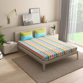 1 Double Bedsheet With 2 Matching Pillow Covers 72 X 48 Inches, Multicolor | 200 Thread Count Durable & Long Lasting | All Around Elastic Fitted Sheet