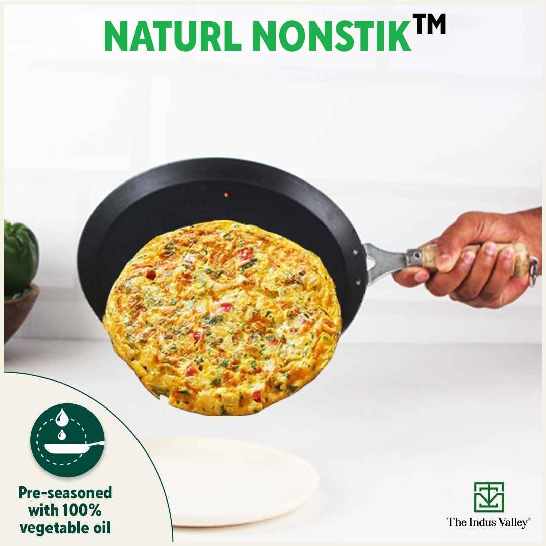 Pre-Seasoned Iron Cookware Set + Free Fry Pan | Fry Pan 24.5 Cm, 1.5 Liters + Wok 25.4 Cm, 2.2 Liters + Tawa 26 Cm - Kitchen Cooking Combo Pots & Pans Set Of 3 Pcs | Naturally Nonstick Pre-Seasoned Iron Cookware Set + Free Fry Pan | Fry Pan 24.5 Cm, 1.5 Liters + Wok 25.4 Cm, 2.2 Liters + Tawa 26 Cm - Kitchen Cooking Combo Pots & Pans Set Of 3 Pcs | Naturally Nonstick
