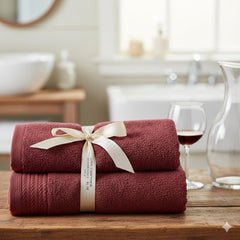 Prism Comfort 100% Cotton Hand Towel 500 Gsm | Fade Resistant Hand Towel Soft & Absorbent Towel (Magenta) - 2 Pcs