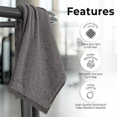 Avni Home 100% Cotton Hand Towel 300 Gsm | Ultra Soft, Absorbent, Quick Dry Towels For Facewash, Gym, Sports, Travel | Quick-Dry Fitness Towels - Pack Of 3 (Charcoal)