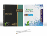 Aarogyam Herbals Pack Of 2 Flavours 100% Tobacco & Nicotine Free Cigarette For Relieve Stress & Mood Enhance Product Mint, Black Current - 10 Sticks X 2 Packets