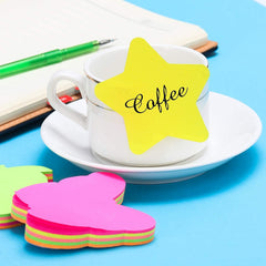 Multicolor 5 Different Shapes 2500 Sticky Note (25 X100 Sheets Per Pad), Fluorescent Paper