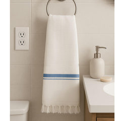 Pixel Home Decor Bath Towel 250 Gsm | Easy For Travel Micro Waffle Cotton Bath Towel (Blue)