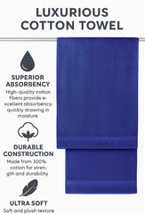 Premium Cotton Large Size Bath Towel 500 Gsm | Super Soft Absorbent, Quick Dry Towel (Royal Blue)