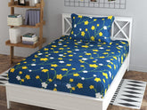 Premium Single Bedsheet With 1 Pillow Covers - 160 Tc Super Soft Microfiber | 60 X 90 Inches, Dark Blue - Breathable & Wrinkle Free Bedsheet