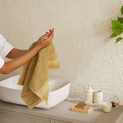 Livspace Paleto Collection Hand Towel 400 Gsm | 100% Cotton, Solid Dyed, Hand Towel Super Soft Absorbent (Beige) Set Of 2