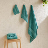Livspace 100% Cotton 2 Bath, 2 Hand & 2 Face Towel 1300 Gsm | Solid Dyed Super Soft Absorbent & Quick-Dry For Gym & Home Paleto Collection Towel (Teal)- Set Of 6