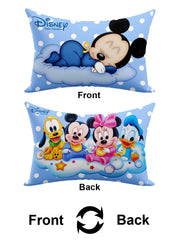 Kid's Disney Mickey & Mickey Friend Pillow For Sleeping, Sky Blue - 12 X 18 Inch | Cozy & Fluffy Super Soft Pillow | Suitable For All Sleepers, Multipurpose & Comfortable - 1 Pcs