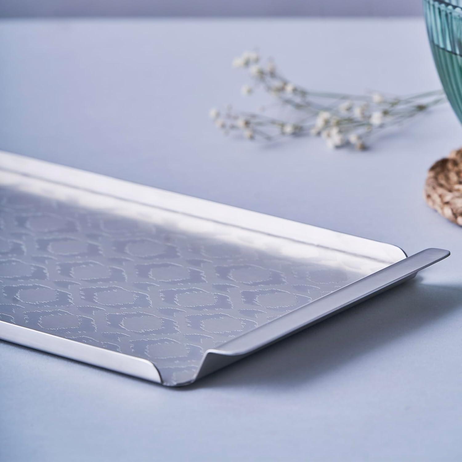 Designer Chrome Stainless Steel Tray - Multipurpose Serving Platter | Premium Serve Ware, Dinnerware & Tableware Designer Chrome Stainless Steel Tray - Multipurpose Serving Platter | Premium Serve Ware, Dinnerware & Tableware
