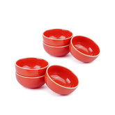 Ceramic Veg Bowls Set Of 6 For Dinner - 180ml Each, Red | Katori Set With Glossy Finish - Ceramic Bowls Set Of 6 | Dessert Bowl Set | Ice Cream Bowls - Microwave Safe & Dishwasher Safe