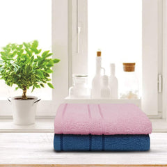 Sassoon Melrose 100% Cotton Hand Towel 400 Gsm | Highly Absorbent, Soft Material Perfect For Daily Use (Teal & Pink) -2 Piece