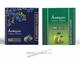Aarogyam Herbals Pack Of 2 Flavours 100% Tobacco & Nicotine Free Cigarette For Relieve Stress & Mood Enhance Product Green Apple, Blueberry - 10 Sticks X 2 Packets