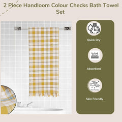 Pyaro Premium Bath Towel 600 Gsm | Soft Cotton Handloom Bath Towels Large Size For Men & Women Light Weight & Quick Dry Towel (Pack Of 2)