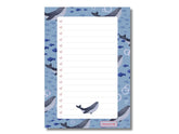 A5 Notes/To Do List Notepad, Beautiful Checklist Pad, Tear-Off Sheets (Whale) Pack Of 1
