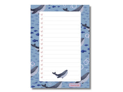 A5 Notes/To Do List Notepad, Beautiful Checklist Pad, Tear-Off Sheets (Whale) Pack Of 1