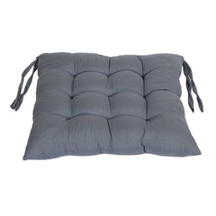 Chair Cushion Pad, Soft & Comfortable Sitting, Chair Pad - Grey | Microfiber Square Chair Pad With Ties | Chair Seat Cushion For Office, Home | Furniture Cushion, Washable - Pack Of 6