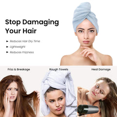 Mush Bamboo Hair Towel 300 Gsm | Ultra Soft, Absorbent & Anti Microbial Hair Wrap (Sky Blue)