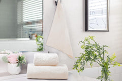Homecloud Ultra Soft Bath & Face Towel Set 300 Gsm | 3x Softer Than Cotton Towels | Highly Absorbent & Ultra Fast Dry | Set Of 2 (White)