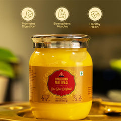 Organic Cow Ghee Original By Himalayan Natives | Highly Nutritious Helps Keep Your Boost Immunity & Energy Desi Cow Ghee | (500ml) 16.9 Ounce | Jar Pack