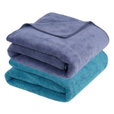 Fezora Microfiber Bath Towel 400 Gsm | For Men & Women Soft & Absorbent Weft Knitting Towels | Quick Dry Large Size Towel (Dark Grey & Dark Blue) - 2 Piece