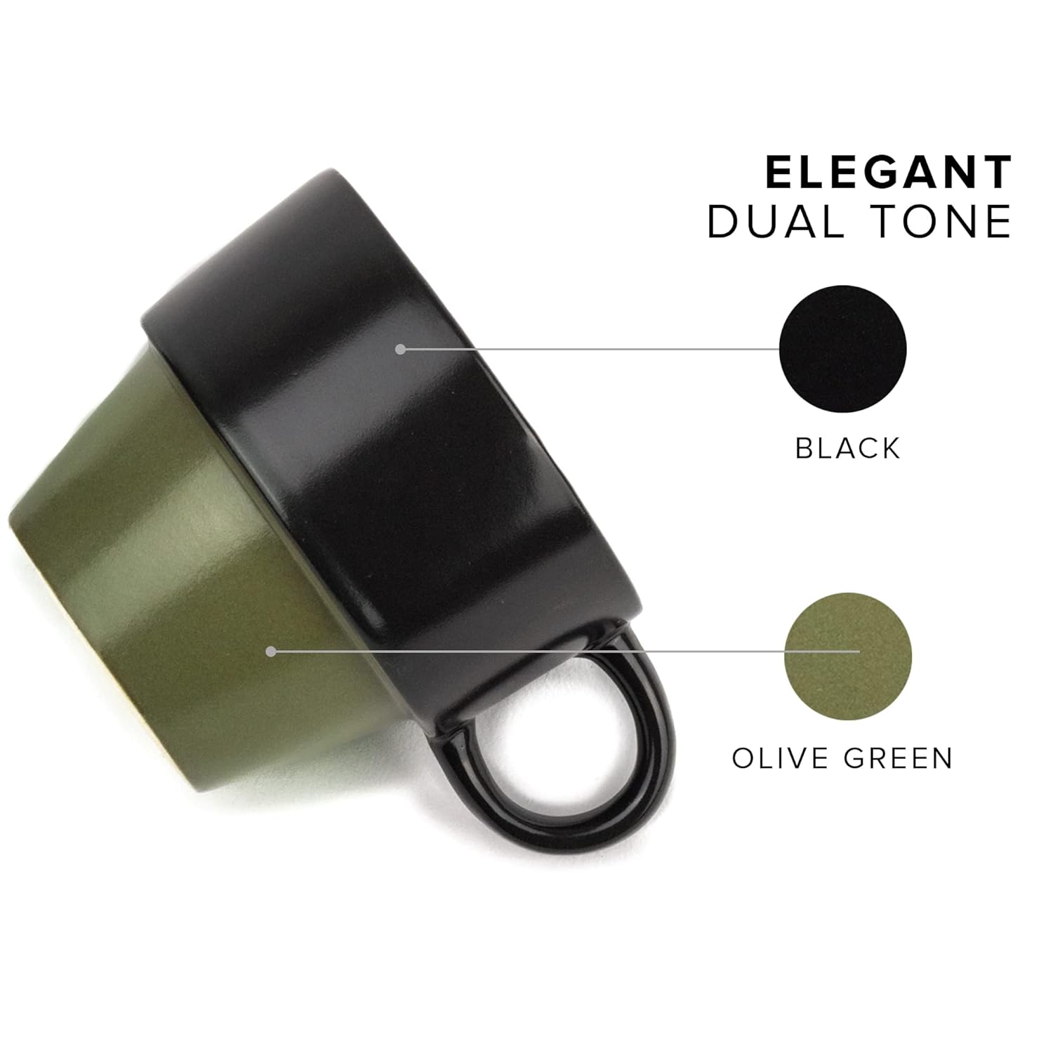 Ceramic Stackable Tea Cup Set Of 6 - Black Olive, 200ml Each | Cup Set Of 6 For Tea - Matte Finish Tea Cup Set | Premium Stoneware Ceramic Cup Ceramic Stackable Tea Cup Set Of 6 - Black Olive, 200ml Each | Cup Set Of 6 For Tea - Matte Finish Tea Cup Set | Premium Stoneware Ceramic Cup