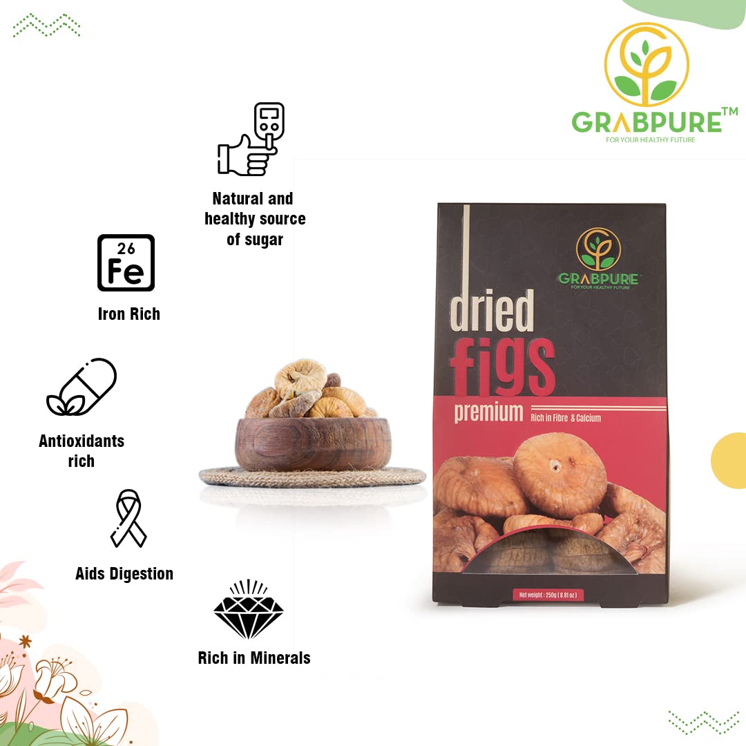 100% Pure Dried Figs/ Royal Afghani Anjeer By Grabpure 500gm, (250gm*2) Each | Rich In Fibre & Calcium Dry Fruits | 17.6 Ounce 100% Pure Dried Figs/ Royal Afghani Anjeer By Grabpure 500gm, (250gm*2) Each | Rich In Fibre & Calcium Dry Fruits | 17.6 Ounce