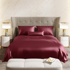 300 TC Premium Double Bedsheet Elastic Fitted For Queen Size | 100 X 90 Inches, Crimson Velvet With 2 Pillow Covers | Skin Friendly Fabric For Everyday Comfort