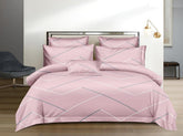 1 King Size Elastic Fitted Bedsheet With 2 Pillow Cover & Comforter - 72 X 78 Inches, Pink | Ideal For Hotel, Guest House, Home Bedsheet