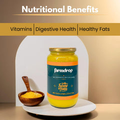 100% Natural A2 Bilona Cow Ghee By Farmdrop | Natural & Healthy Desi Ghee With Rich Aroma Good For Dishes | (1 Litr) 33.8 Ounce | Glass Bottle