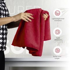 Black Gold The Finer Touch Premium Microfiber Bath Towels 1200 Gsm | Lightweight Ultra-Soft Fade Resistant (Maroon) - 3 Pcs