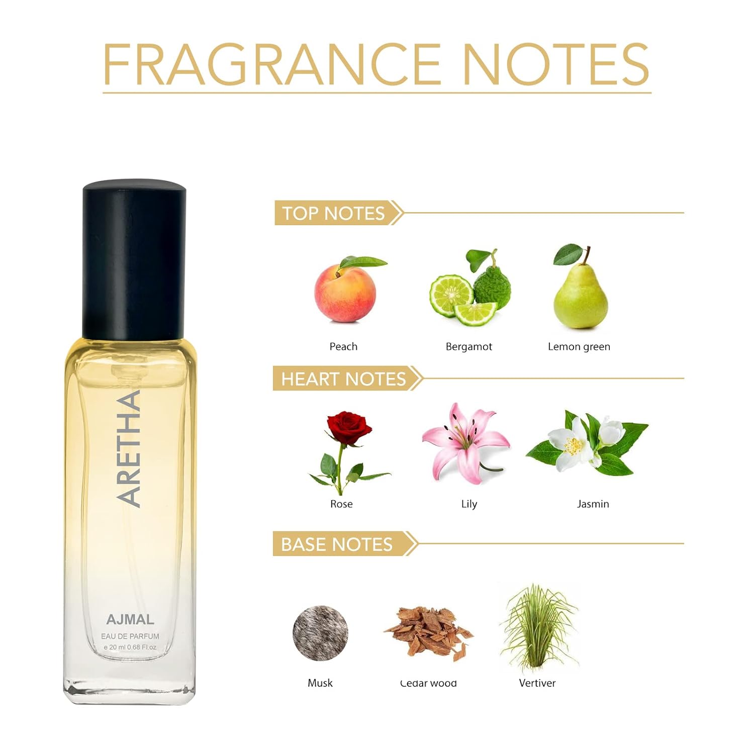 Ajmal Aretha Eau De Parfum Fruity Perfume 20ml 0.6 Fl.oz. | Party Wear Perfume For Women + 2 Parfum Testers Ajmal Aretha Eau De Parfum Fruity Perfume 20ml 0.6 Fl.oz. | Party Wear Perfume For Women + 2 Parfum Testers