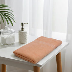 Liberty Towels Soft Cotton Large Size Hand & Face Towels 400 Gsm | Quick Dry Sweat & Workout Towels For Men & Women (Peach & Green) - Pack Of 2