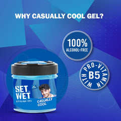 Set Wet Styling Hair Gel For Men Casually Cool , 250gm 8.8 Oz. | Medium Hold , High Shine | For Medium To Long Hair | no Alcohol , No Sulphate