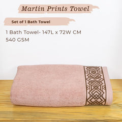 Rangoli 100% Cotton Fibre Bath Towel 600 Gsm | Highly Durable & Absorbent Towel | Skin-Friendly & Quick Drying Luxury Towels (Peach) - Pack Of 1
