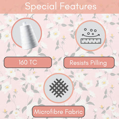 Includes 1 Queen Size Bedsheet With 2 Matching Pillow Covers - 90 X 100 Inches, Pink & White | Ideal For Modern Indian Bedrooms, Guest Rooms, & Everyday Home Use