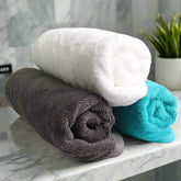 Heelium Bamboo Hand Towel 600 Gsm | Ultra Absorbent & Anti-Bacterial 3x Softer Than Cotton Towels (Grey, Teal & White)- Pack Of 3