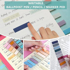 Transparent Sticky Notes - 1200 Sheet | Colorful Clear Plastic Memo Pads | Oil-Based Pen Friendly