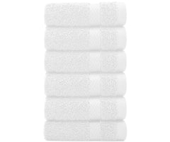 Ksc Shop Premium Luxury Cotton Face Towel 900 Gsm | Ultra Soft Highly Absorbent Face Towel (White) - Pack Of 6