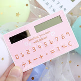 Mini Card Size Calculator Ultra-thin Cute Cartoon Solar Powered Calculator 8 Digits Display Portable For Office School Students Stationery Supplies