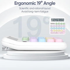 Desktop Calculator, Powered By Batteries (Included) 12 Digit Large LCD Display, Big Buttons Easy To Press, Automatic Sleep, For Office, School, Home. (White)