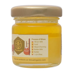 Pure Natural A2 Gir Cow Ghee By Shiva Organic | High In Protein Fiber & Healthy Delicious Desi Ghee Good For Weight Loss | (50ml) 1.6 Ounce | Jar Pack