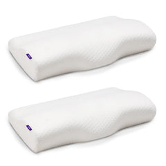 Ultimate Contour Cervical Neck Pillow, For Pain Relief Sleep, White Color | Improves Posture, Neck Cushion With Ultra Responsive Memory Foam & Skin Friendly Cover - Pack Of 2