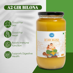 Premium A2 Gir Cow Bilona Ghee By Morning Wale | Vedic Bilona Traditional Curd Churned Desi Cow Ghee Perfect For Bones Health | ( 1 Litre) 33.8 Ounce | Jar Pack