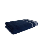 Spaces 100% Cotton Large 600 Gsm Dobby Solid Bath Towel (Midnight Blue)
